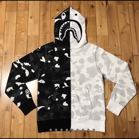 Bape Camo full zip shark hoodie - Picture 1 of 6